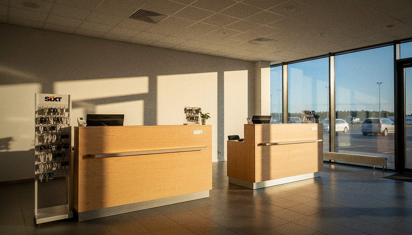 Comptoir de location de voitures Sixt à l'aéroport de Rovaniemi en Finlande
